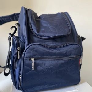 Insular Diaper quilt Bag Packpack Navy  Multi Compartment